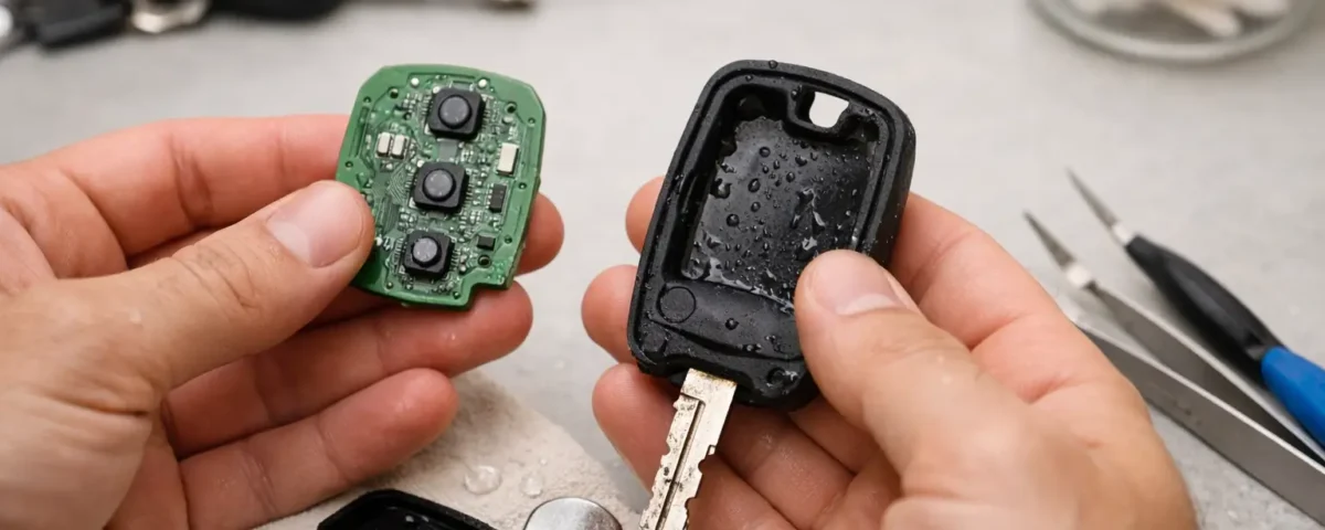 Reparar mando de coche mojado paso a paso